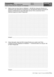 Arbeitsblatt für Mathematik Klasse 5 mit anspruchsvollen Übungsaufgaben zum Thema Maßstab und Einheiten
